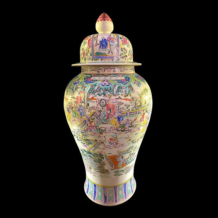 19.yy Çin Qing Hanedanlığı Dönemi Porselen Küp