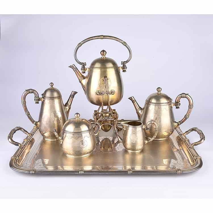 Aznavur İşçilikli Christofle Çay Takımı