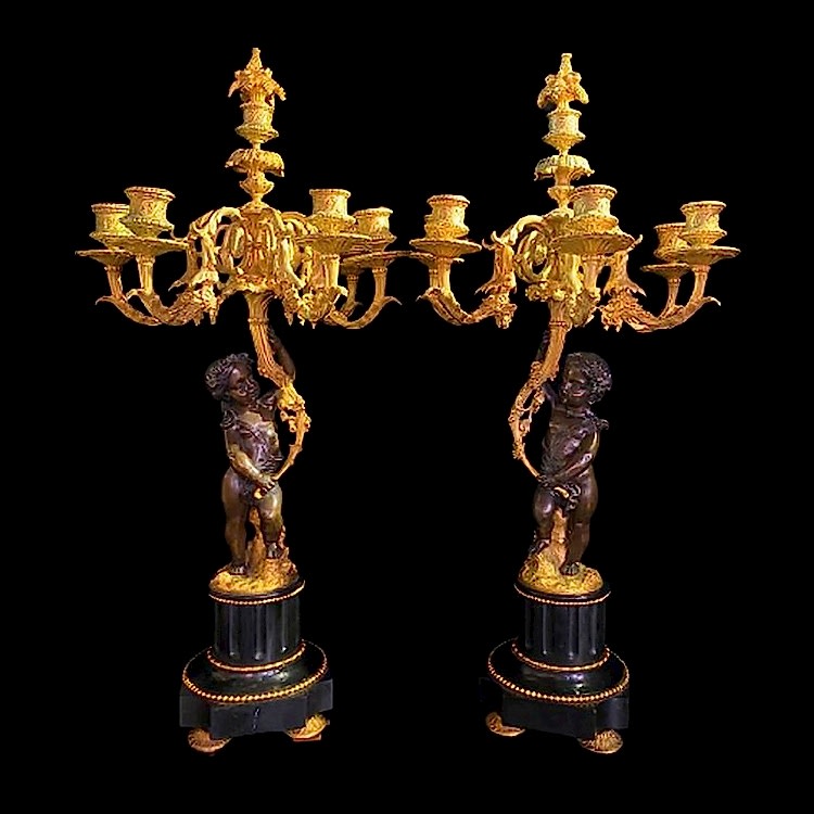 Eroslu Bronz Çift Fransız Çift Şamdan