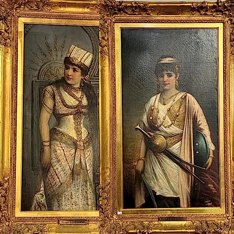 Ferroni İmzalı Oryalist Çift Kadın Tablosu